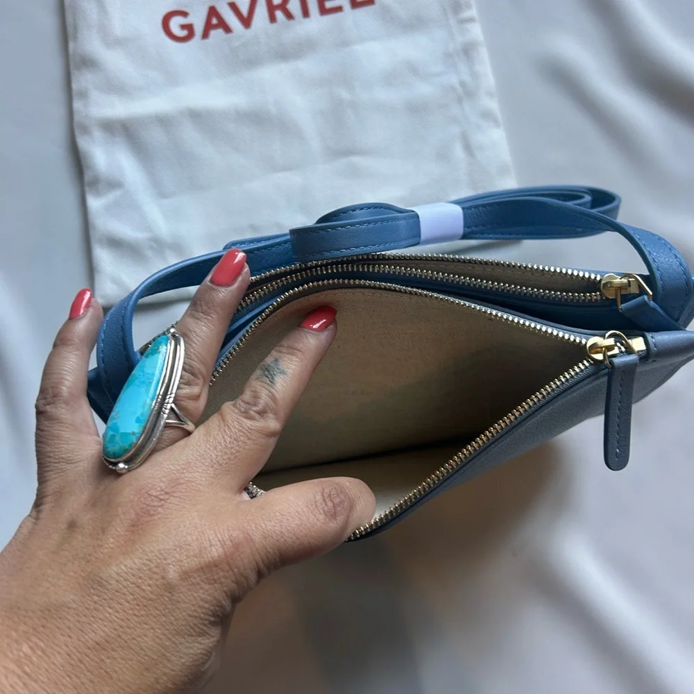 Mansur Gavriel Sky Blue Leather Shoulder Bag - Picture 4 of 6